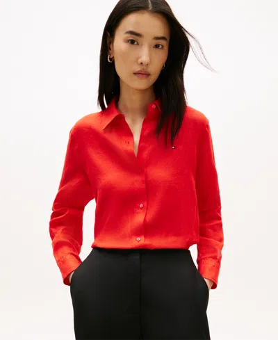 Tommy Hilfiger Women's Button-up Shirt In Red