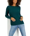 Tommy Hilfiger Women's Boat-neck Cable Knit Cate Sweater In Forest