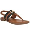 Tommy Hilfiger Women's Carree T-strap Flat Sandals In Black,brown