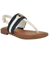 Tommy Hilfiger Women's Carree T-strap Flat Sandals In Navy,white