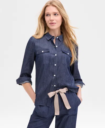 Tommy Hilfiger Women's Chambray Button-front Work Shirt