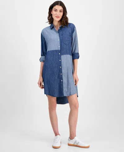 Tommy Hilfiger Women's Chambray Patchwork Shirtdress