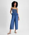 Tommy Hilfiger Women's Chambray Peplum Jumpsuit In Med Benson
