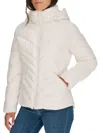 Tommy Hilfiger Women's Chevron-quilted Hooded Puffer Jacket In White