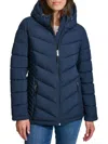 Tommy Hilfiger Women's Chevron Quilted Puffer Jacket In Blue