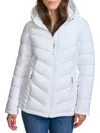 Tommy Hilfiger Women's Chevron Quilted Puffer Jacket In White