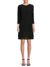 Tommy Hilfiger Women's Chiffon-trim Jersey Shift Dress In Black