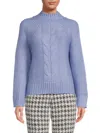 Tommy Hilfiger Women's Chunky Cable Knit Mockneck Sweater In Periwinkle