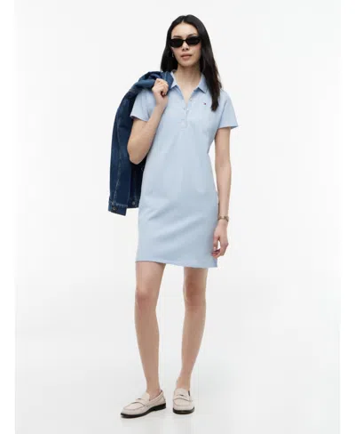 Tommy Hilfiger Women's Classic Pique Short-sleeve Polo Dress In Blue