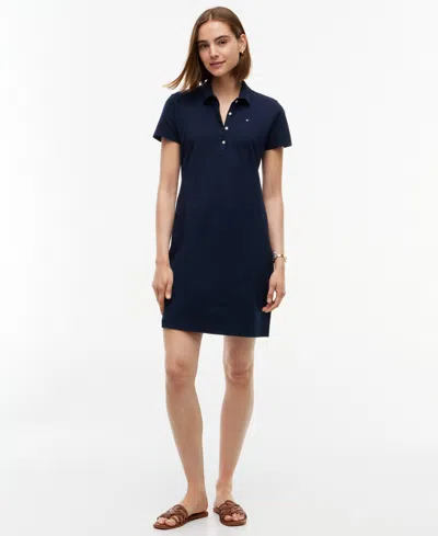 Tommy Hilfiger Short Sleeve Slim Fit Polo Shirt In Blue