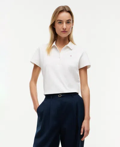 Tommy Hilfiger Women's Classic Pique Short-sleeve Polo T-shirt In White