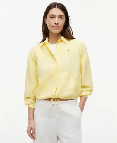 Tommy Hilfiger Women's Collared Long-sleeve Shirt In Yellow