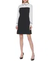 Tommy Hilfiger Colorblock Long Sleeve Dress In Black
