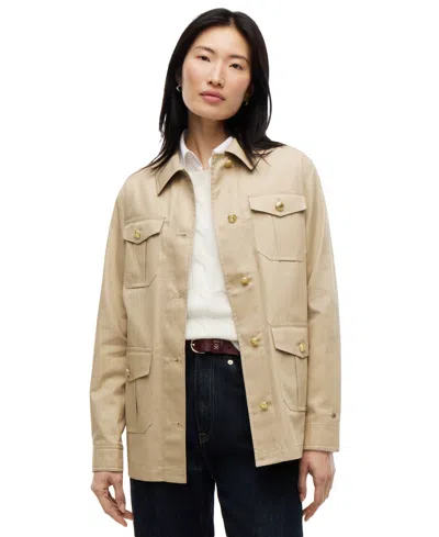 Tommy Hilfiger Women's Collared Utility Field Jacket In Beige