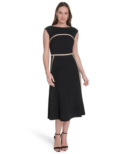 Tommy Hilfiger Women's Colorblocked Midi Fit & Flare Dress