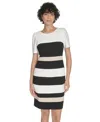 Tommy Hilfiger Women's Colorblocked Scuba-crepe Dress In White