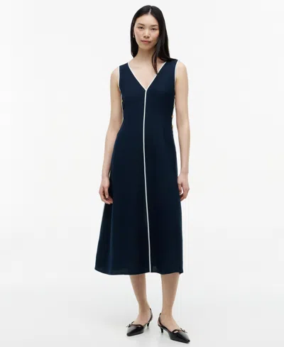 Tommy Hilfiger Women's Contrast Binding Sleeveless Dress In Dark Night Navy