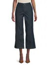 Tommy Hilfiger Women's Contrast Topstitch High-rise Cropped Jeans In Blue