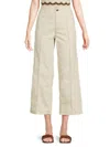 Tommy Hilfiger Women's Contrast Topstitch High-rise Cropped Jeans In Neutral