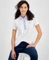Tommy Hilfiger Women's Mixed Media Cornell Polo Shirt In Brt White