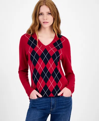 Tommy Hilfiger Women's Cotton Arglye Ivy Sweater In Multi