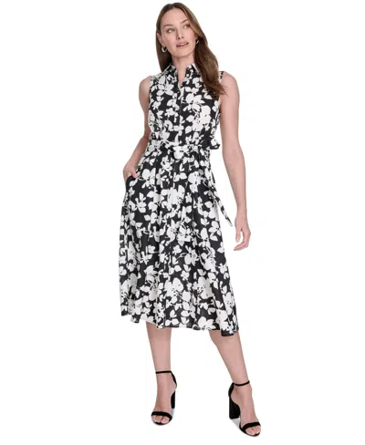 Tommy Hilfiger Women's Cotton Belted Midi Shirtdress