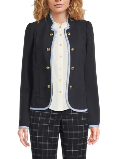 Tommy Hilfiger Women's Cotton Blend Open-front Jacket In Navy