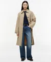Tommy Hilfiger Water Repellent Twill Single Breasted Coat In Brown