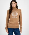 Tommy Hilfiger Women's Cotton Crest Turtleneck Sweater In Brown