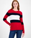 Tommy Hilfiger Women's Cotton Flag Cable Knit Sweater In Multi