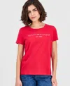 Tommy Hilfiger Women's Cotton Logo Crewneck T-shirt In Red