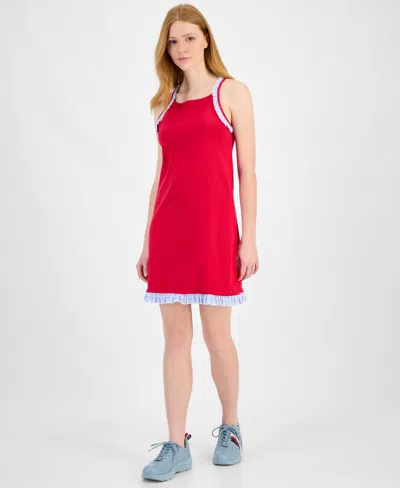 Tommy Hilfiger Women's Cotton Ruffled-hem Mini Dress