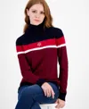 Tommy Hilfiger Women's Cotton Striped Turtleneck Sweater In Multi