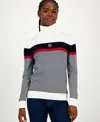 Tommy Hilfiger Women's Cotton Striped Turtleneck Sweater In Multi