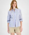 Tommy Hilfiger Women's Cotton Textured-stripe Shirt