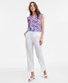 Tommy Hilfiger Women's Cotton Tie-front Ankle Pants In White