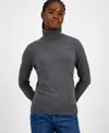 Tommy Hilfiger Women's Cotton Turtleneck Sweater In Gray