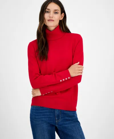 Tommy Hilfiger Women's Cotton Turtleneck Sweater In Multi