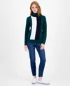 Tommy Hilfiger Women's Cotton Vertical Stripe Turtleneck Sweater In Green