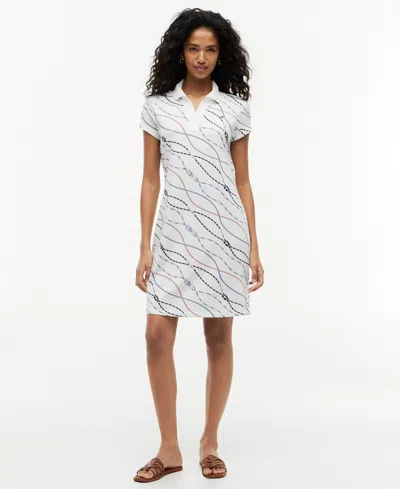 Tommy Hilfiger Women's Cotton-blend Short-sleeve Polo Dress In Multi
