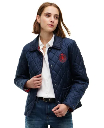 Tommy Hilfiger Women's Crest Quilted Barn Jacket In Blue