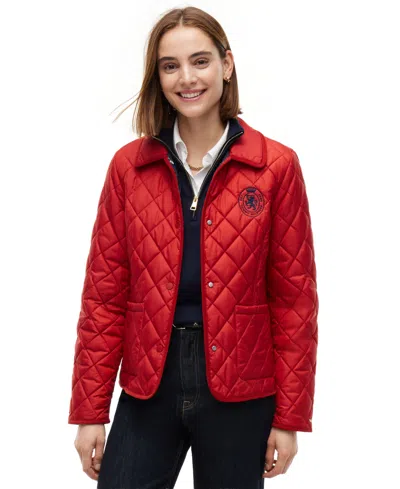 Tommy Hilfiger Women's Crest Quilted Barn Jacket In Red