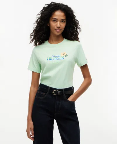 Tommy Hilfiger Women's Crewneck Cotton T-shirt In Green