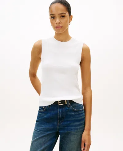 Tommy Hilfiger Women's Crewneck Knit Sweater In White