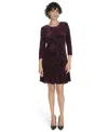 Tommy Hilfiger Three Quarter Sleeve Minidress In Purple