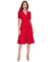 Tommy Hilfiger Women's Crisscross Fit & Flare Dress In Red
