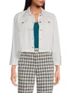 Tommy Hilfiger Women's Cropped Denim Jacket In Bright White