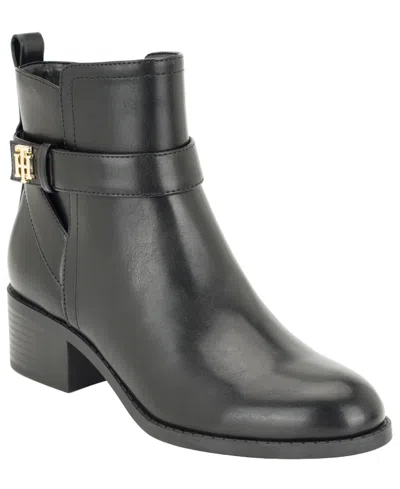 Tommy Hilfiger Deale Faux Leather Bootie In Black