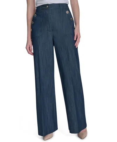 Tommy Hilfiger Women's Denim Bootcut-leg Sailor Pants In Navy