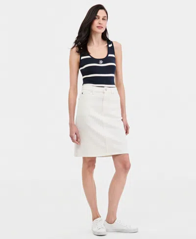 Tommy Hilfiger Women's Denim Skirt In White
